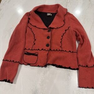 Vintage Bets by Canvasback Button Front Cardigan Sweater Wmns Medium Wool Blend